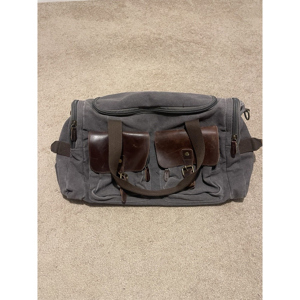 Retro Style GREY  Weekender Canvas Duffel Bag